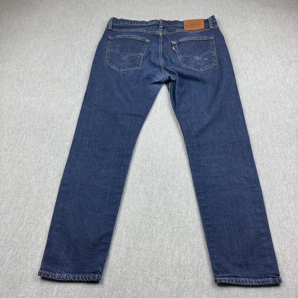 Levis Jeans Mens 34‎ Dark Blue 512 Wash Denim Slim Taper Premium Zip Fly Classic